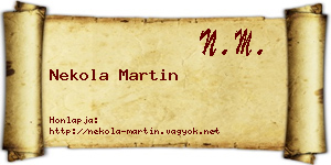 Nekola Martin névjegykártya